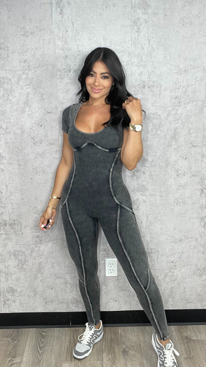 Mineral Jumpsuit Open Back  Jumpsuit Black