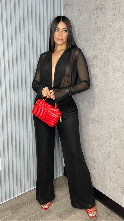 PAULINA Black Pants Set