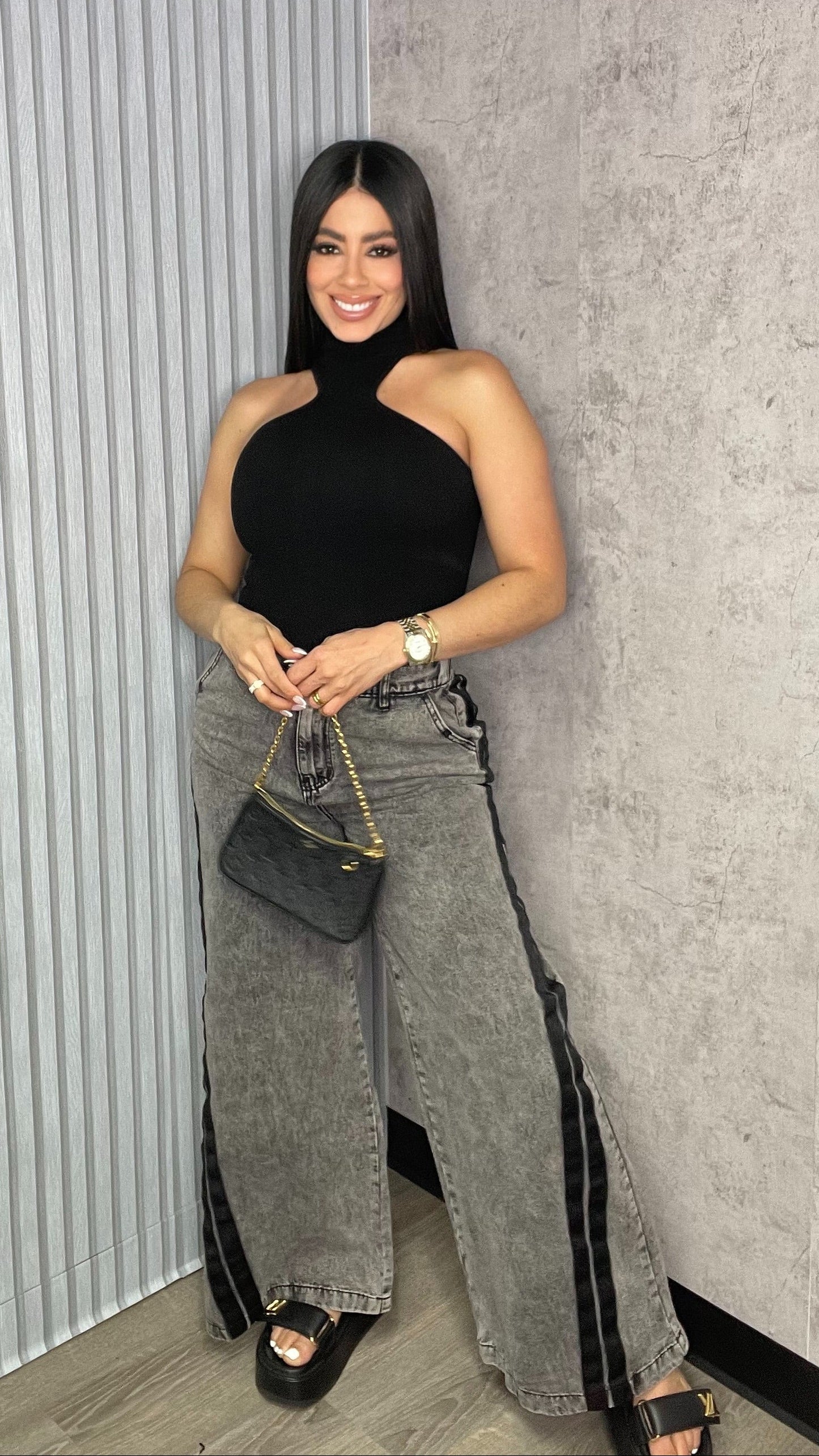 Highneck Bodysuit Black One Size