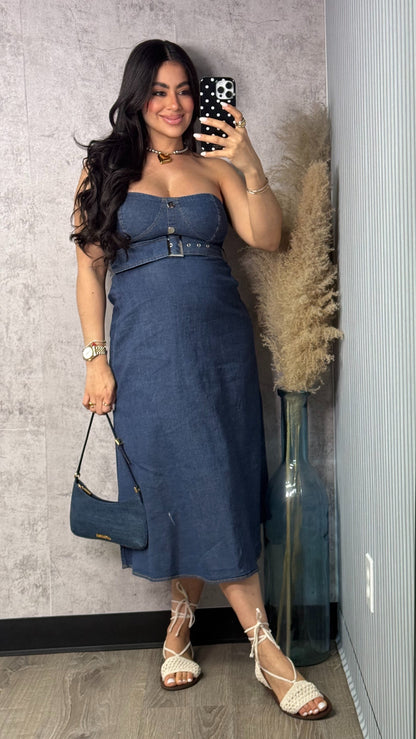 SAMI MIDI DENIM DRESS
