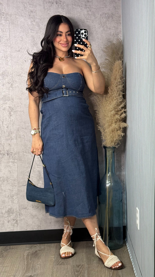 SAMI MIDI DENIM DRESS