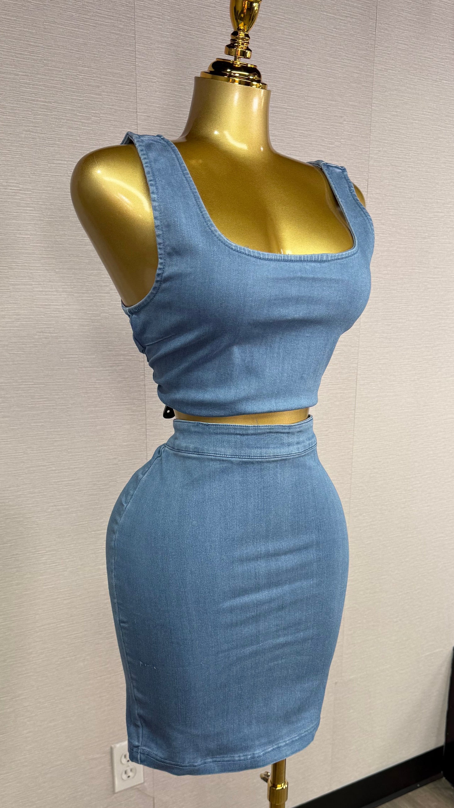 MIDI SKIRT DENIM SET