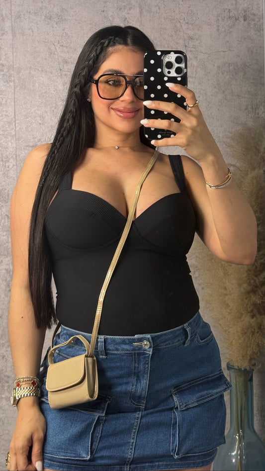 SANDRA BLACK BODYSUIT