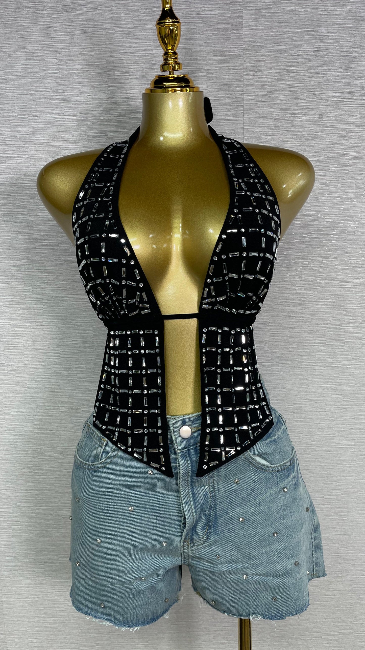 KIMMY STUDS DENIM SHORTS
