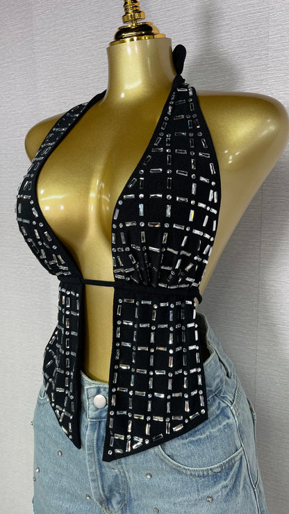 ELIZ SPARKLE BLACK TOP