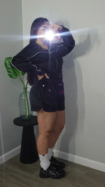 VELVET AB BLACK SHORT SET