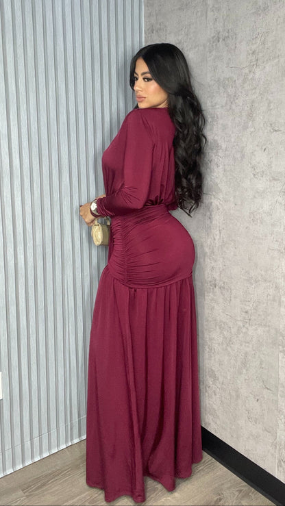 BURGUNDY MAXI DRESS