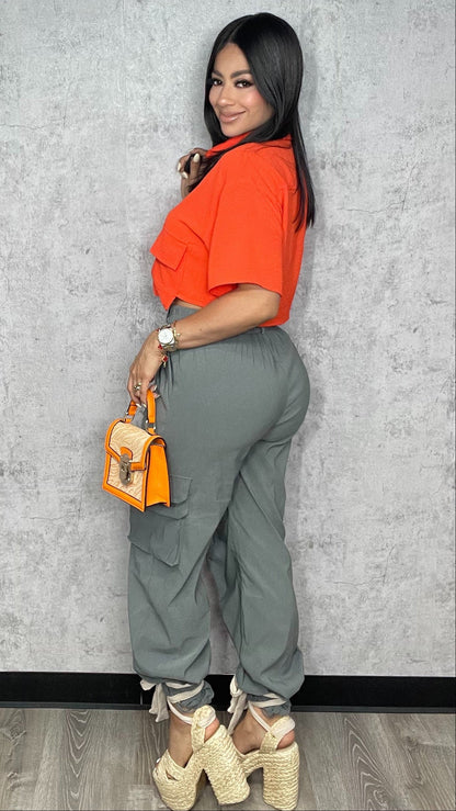 Leslie Cargo Pants Grey