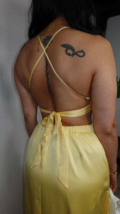 BUTTER YELLOW SKIRT SET