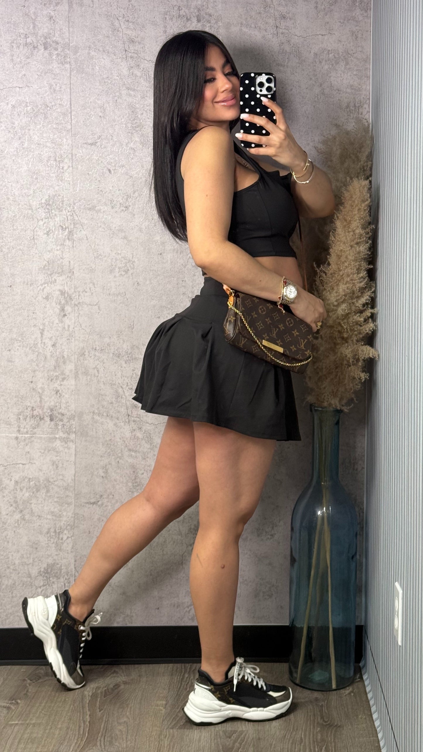 LILY BLACK SKORT SET