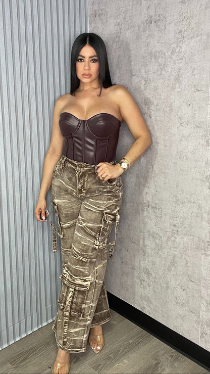 Brown Leather Corset