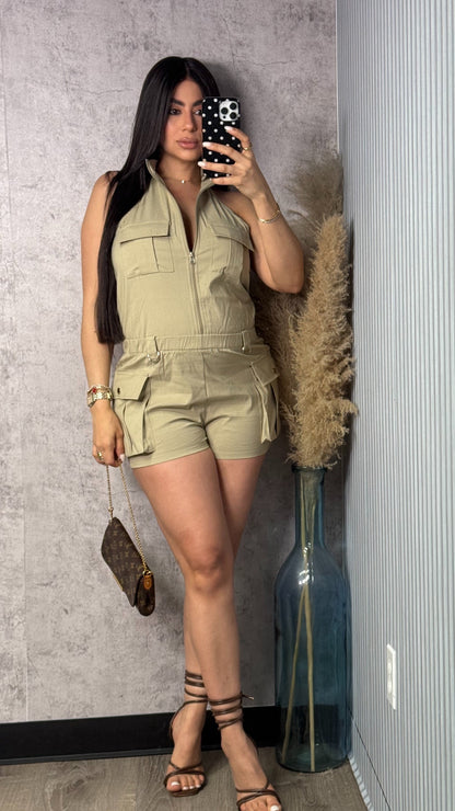 GABRIELLA BEIGE ROMPER