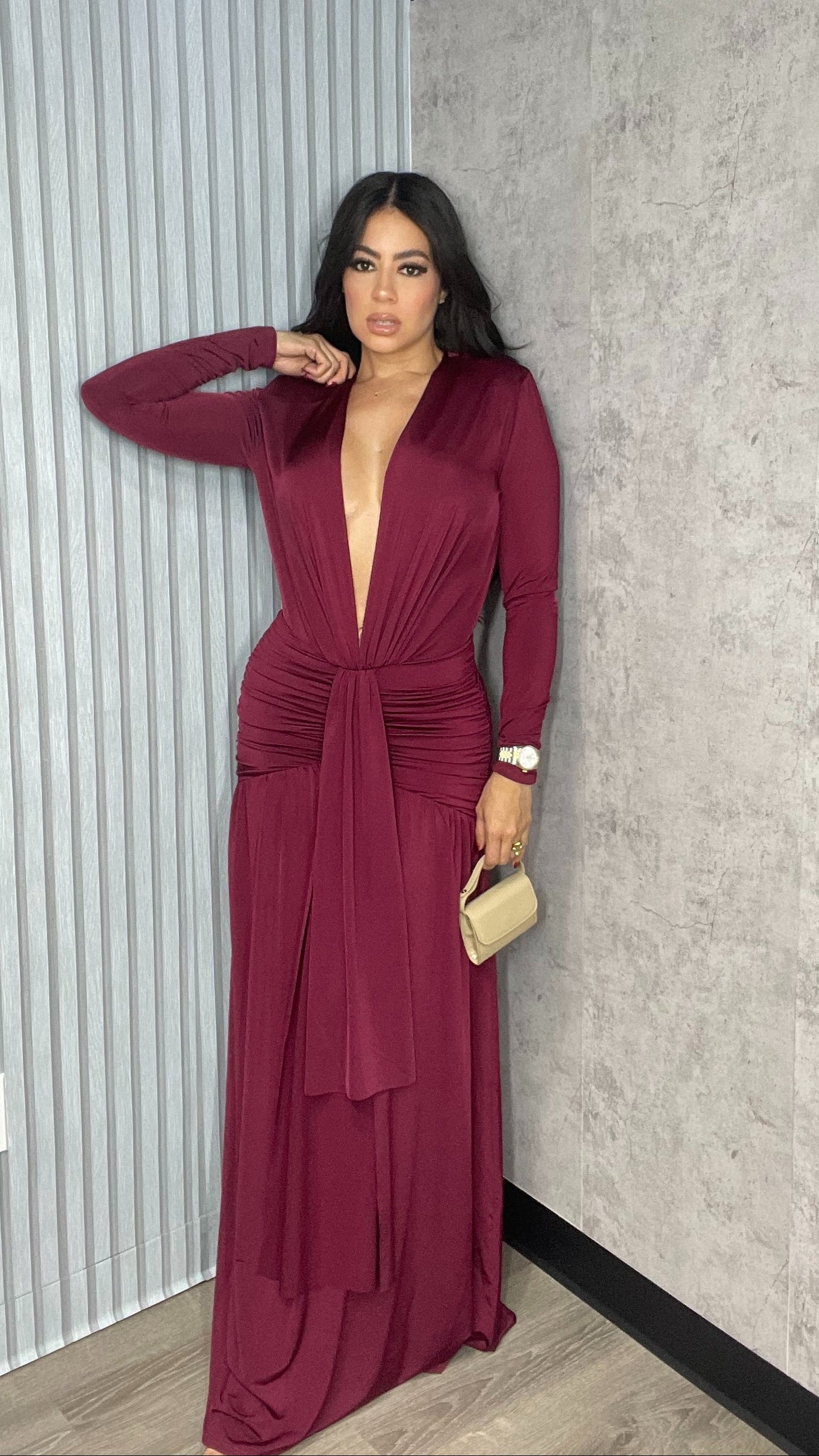 BURGUNDY MAXI DRESS