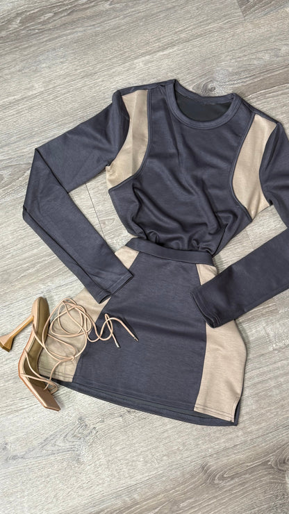 LONG SLEEVE MULTI COLOR SKIRT SET