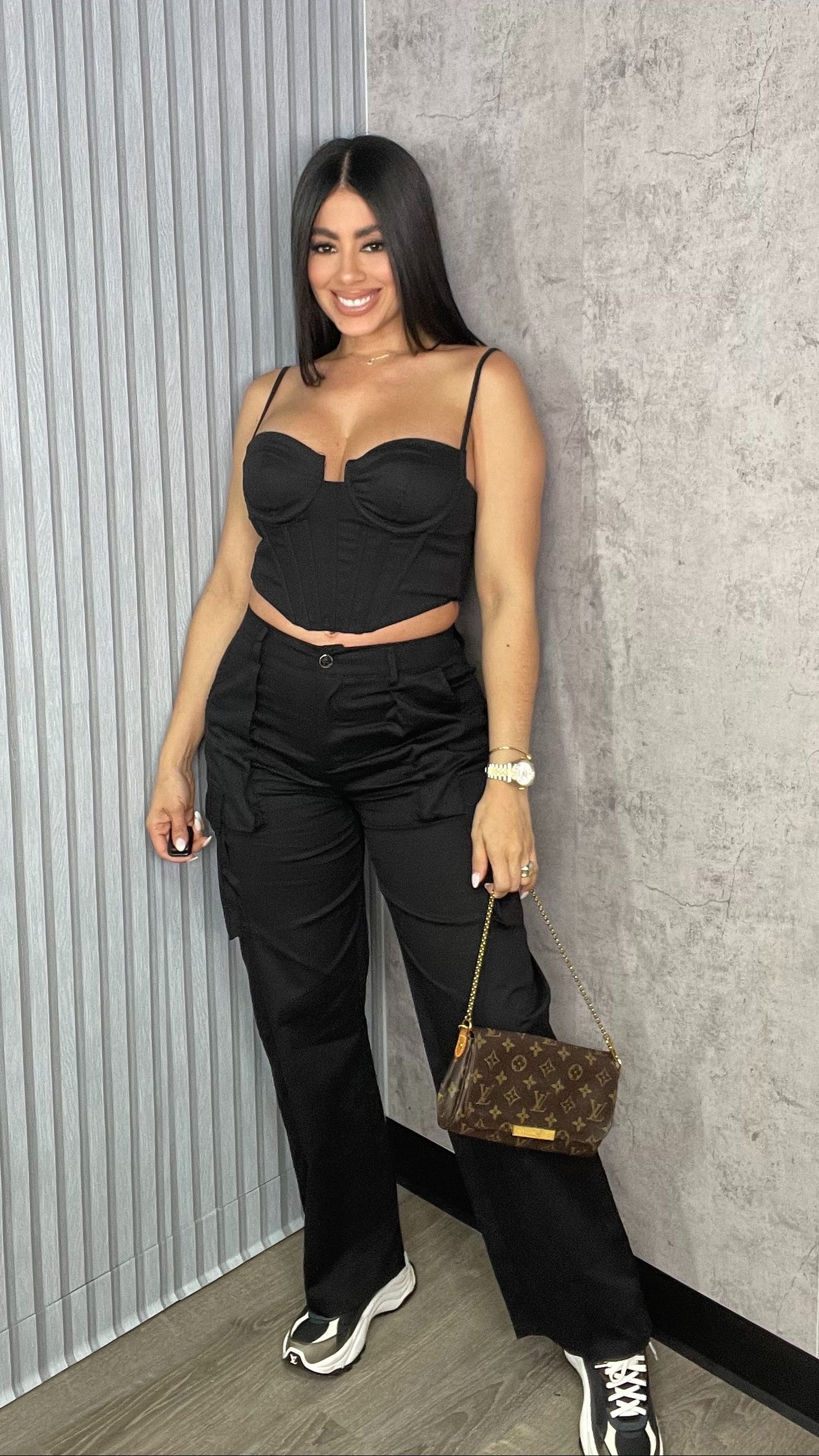 Sandry Black Corset and Pants Set