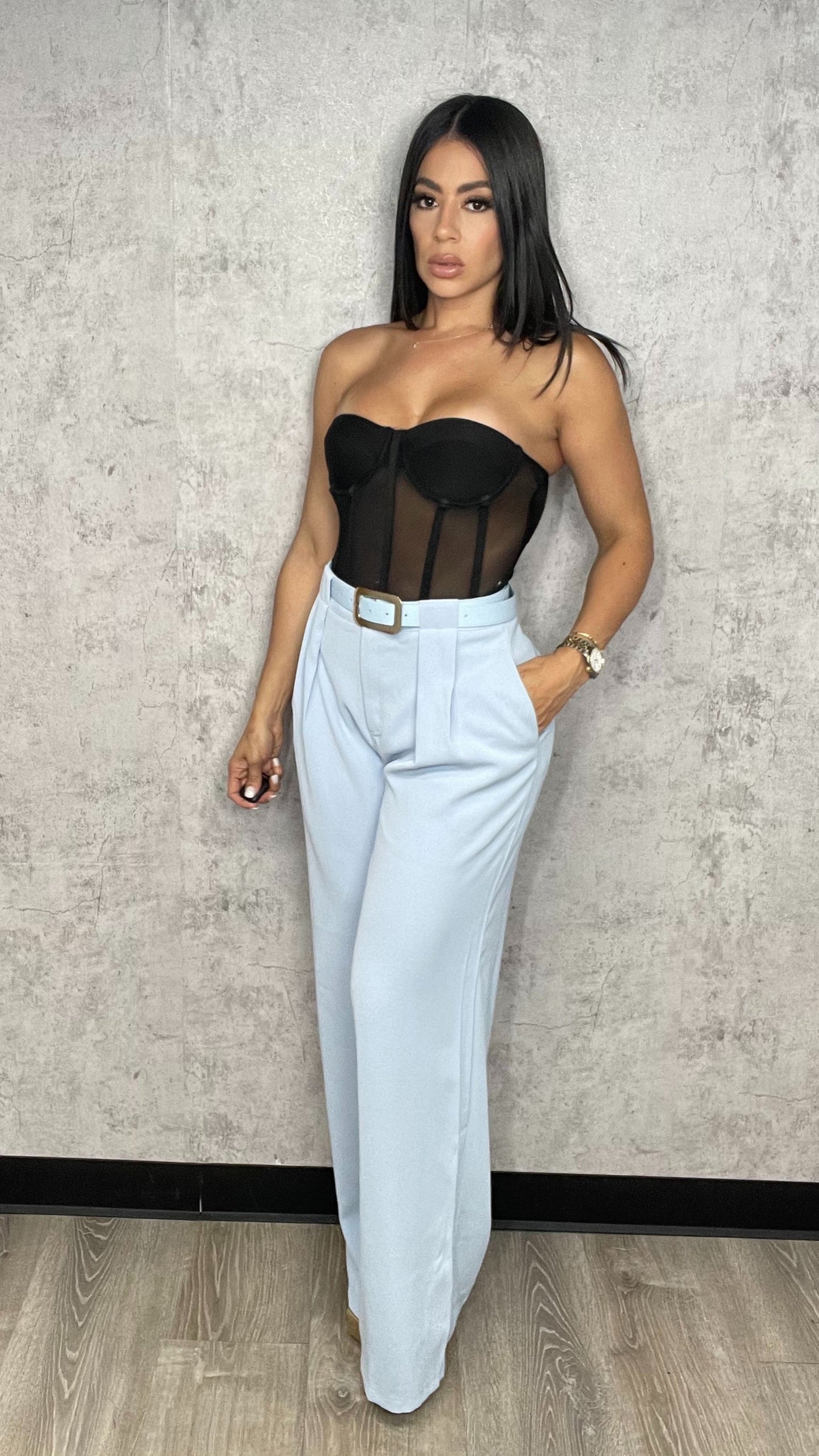 Mesh Bustier Black