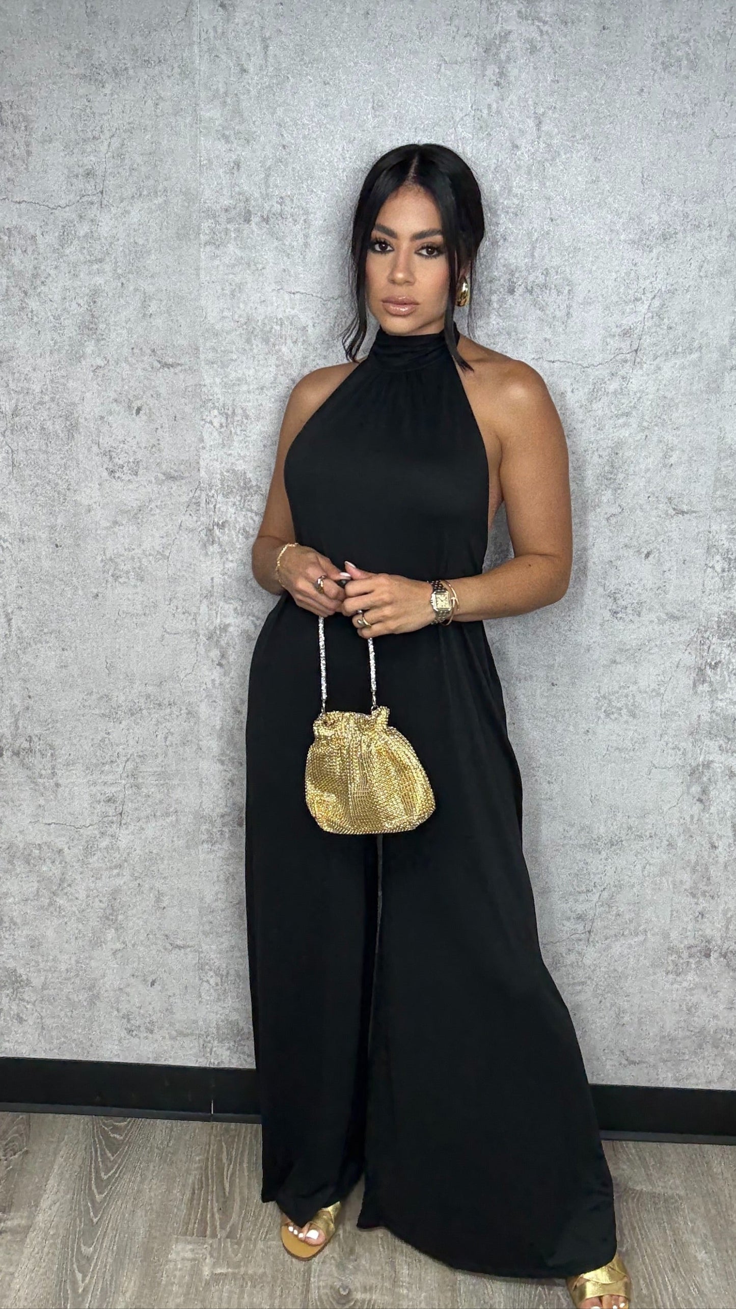 Backless Black Jumpsuit