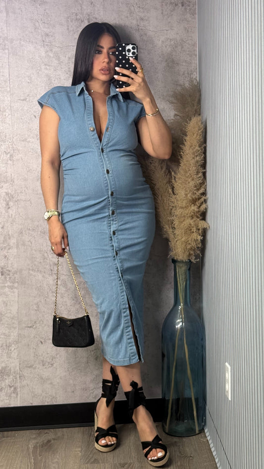 VIVIAN MIDI DENIM DRESS