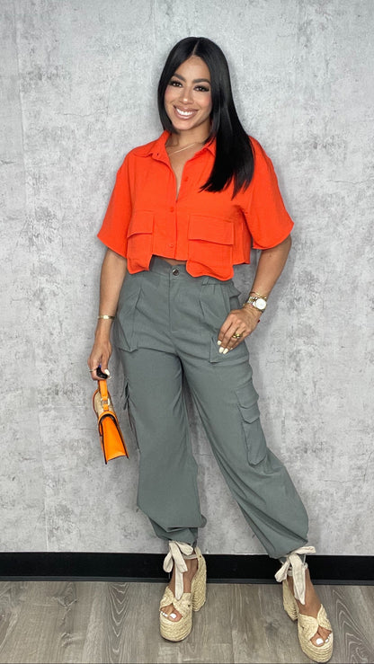 Leslie Cargo Pants Grey