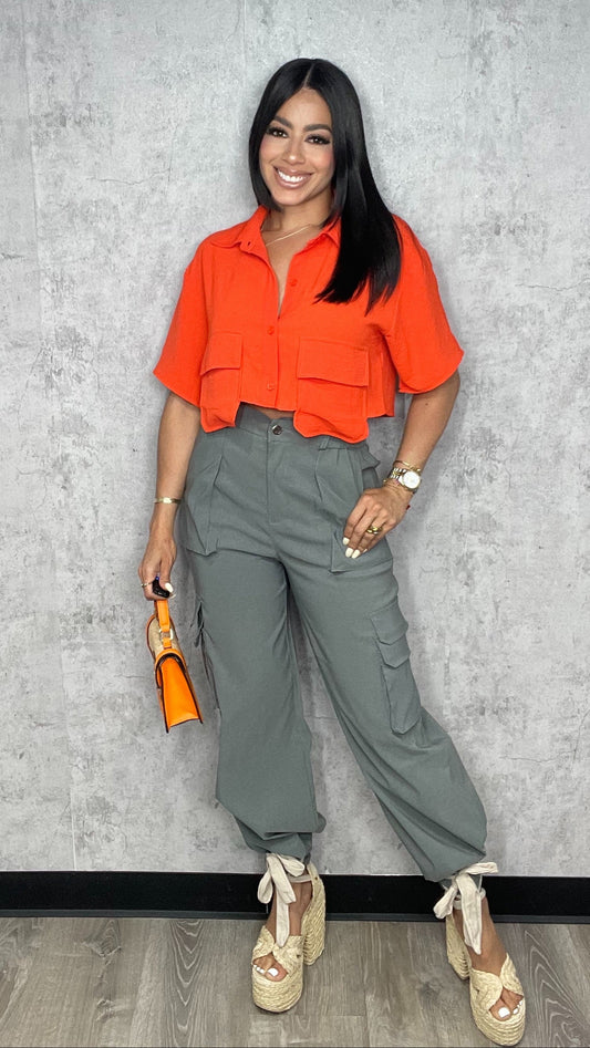 Leslie Cargo Pants Grey