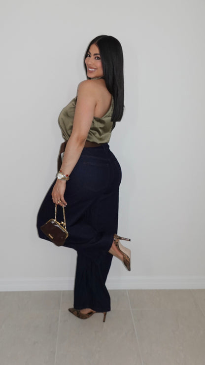 WIDE BARREL DENIM PANTS