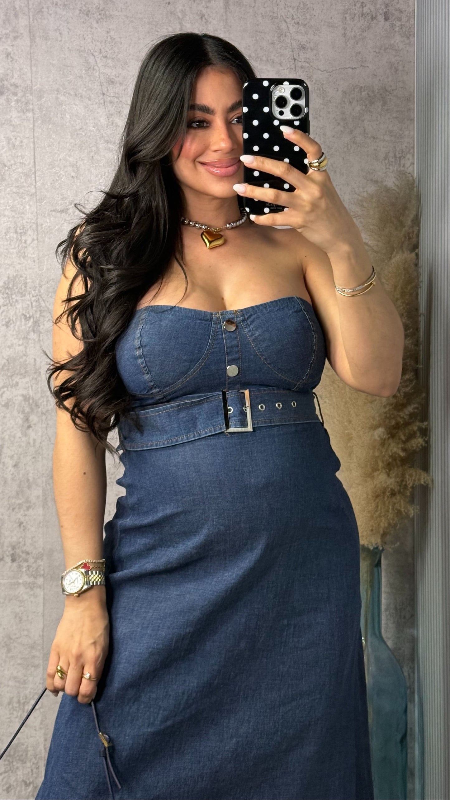 SAMI MIDI DENIM DRESS