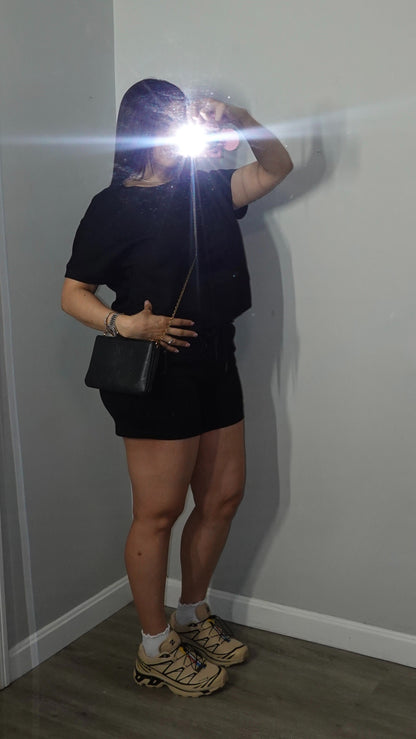 BLACK BASICX SHORT SET