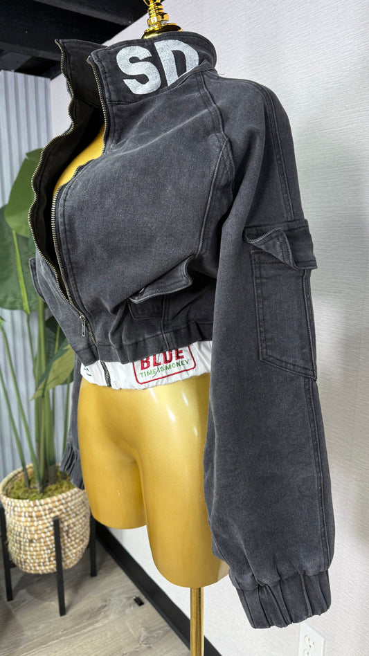 KAROLINE BLACK DENIM JACKET