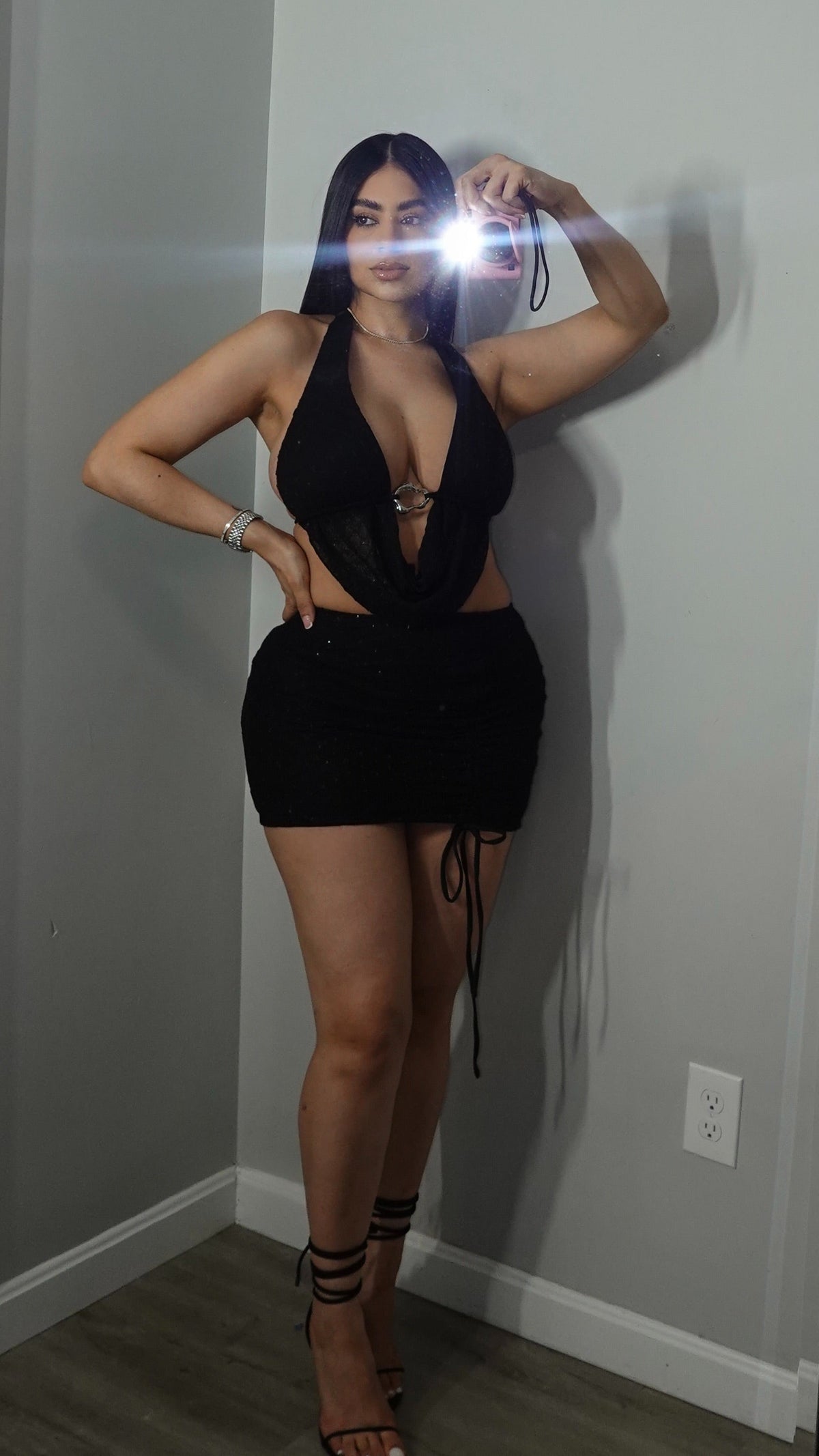 KARINA BLACK AND SEQUINS DRESS