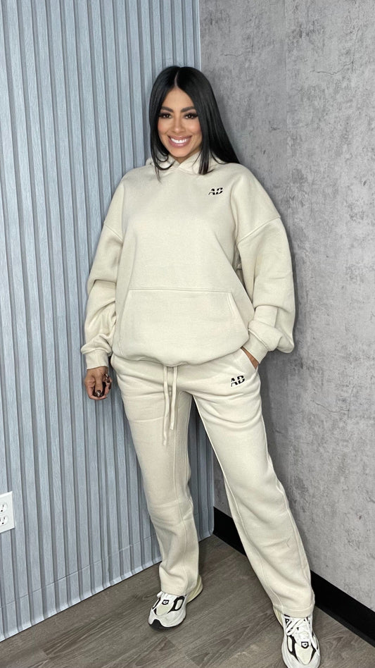 AB HOODIE & PANTS SET UNISEX Crema