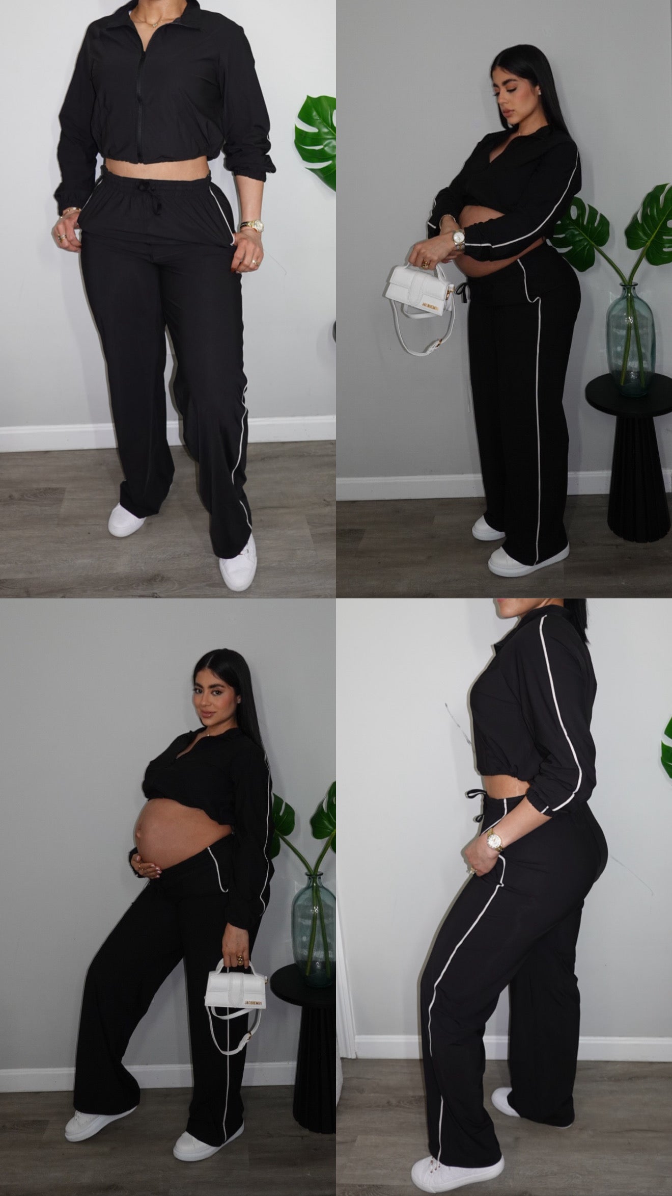 ANGELINA TRACKSUIT BLACK CON WHITE