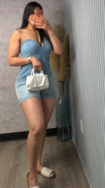 SOL DENIM ROMPER
