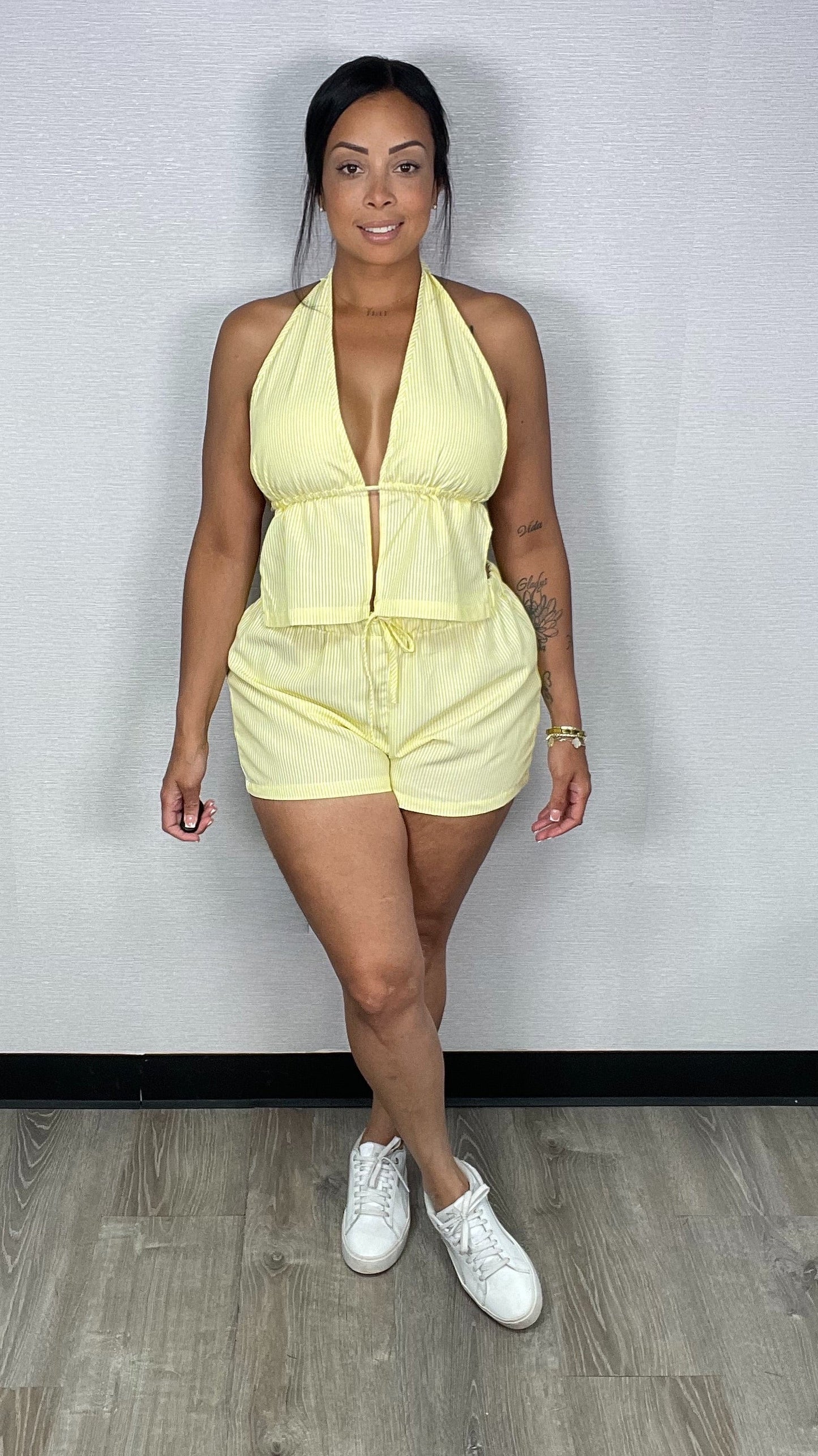 SOLIMAR BUTTER YELLOW SHORT SET