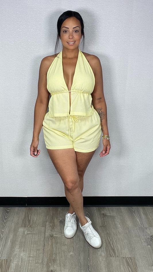 SOLIMAR BUTTER YELLOW SHORT SET