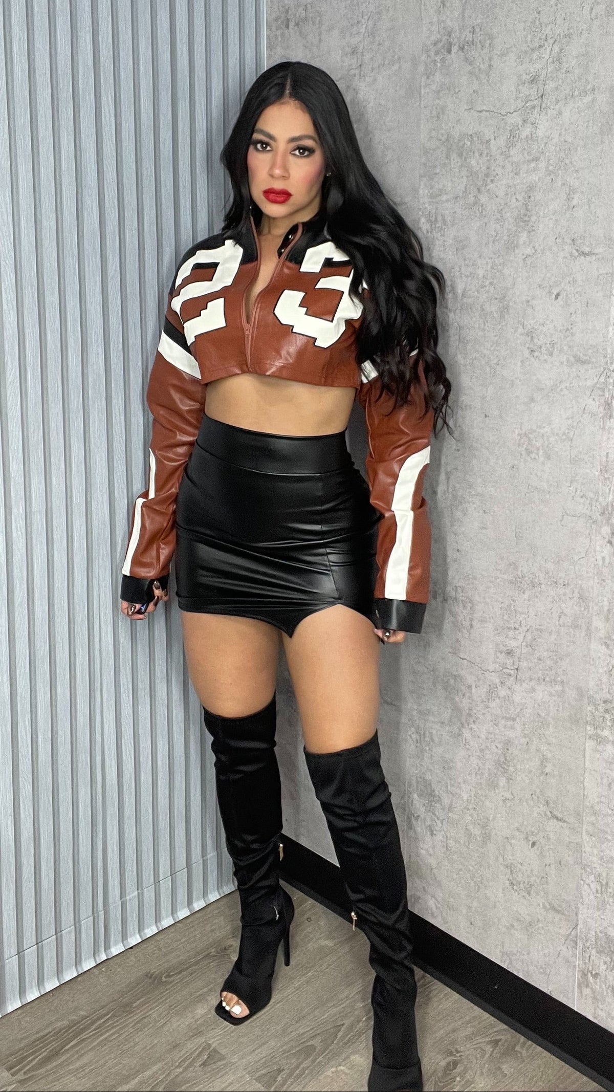Cropped Jacket Brown