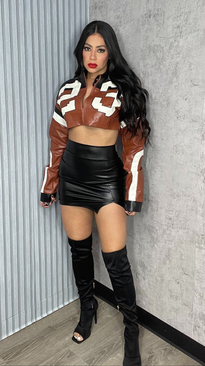 Cropped Jacket Brown