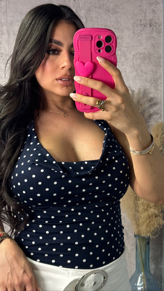 HALTER POLKA DOTS BLUE