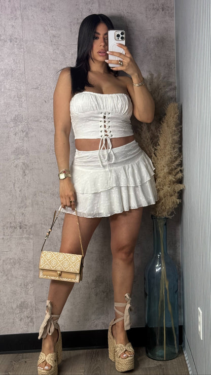 GIANNA WHITE SKIRT SET