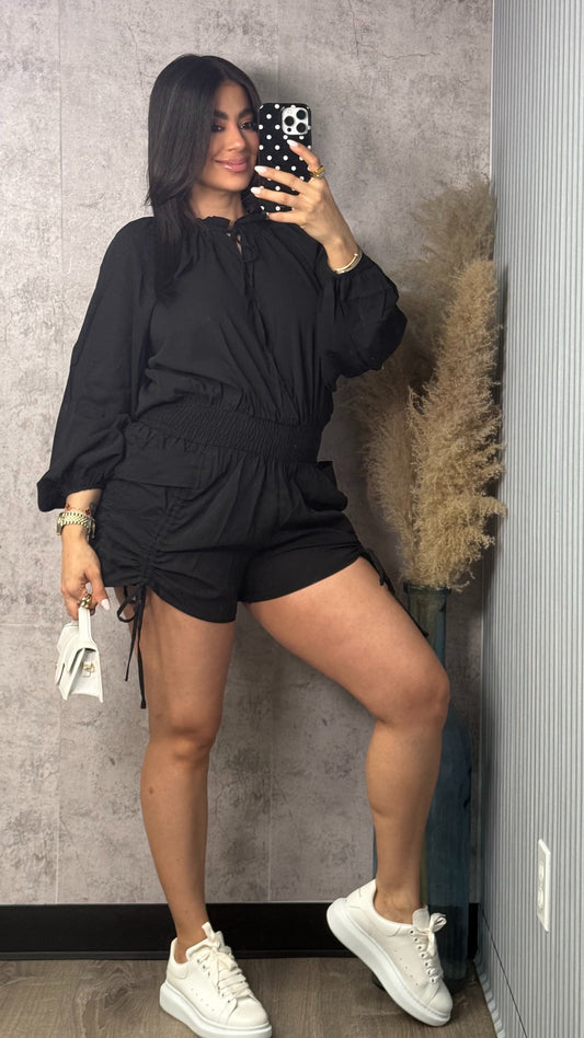 PRISCILLA BLACK ROMPER