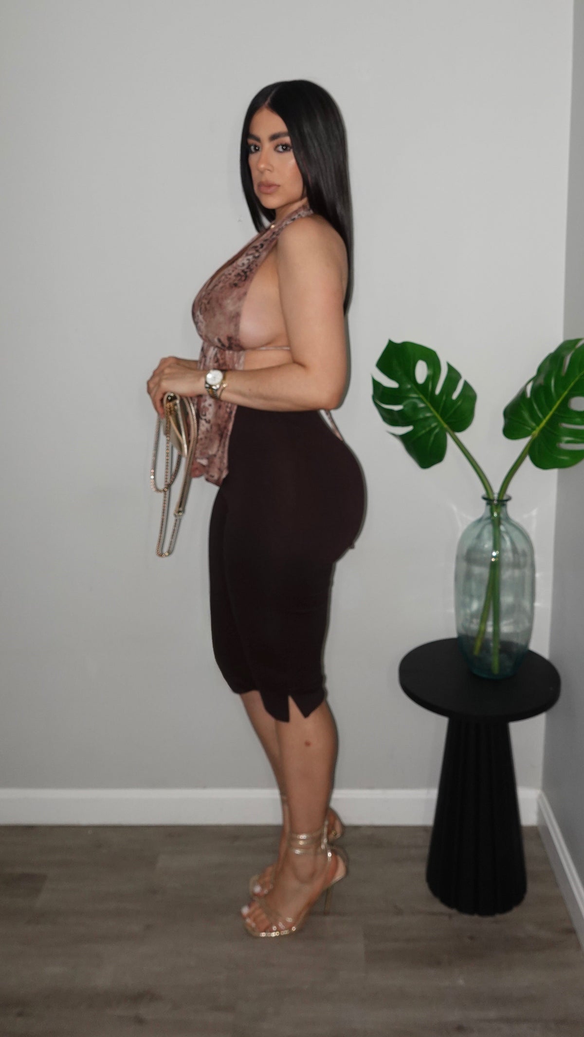 BROWN CAPRI PANTS