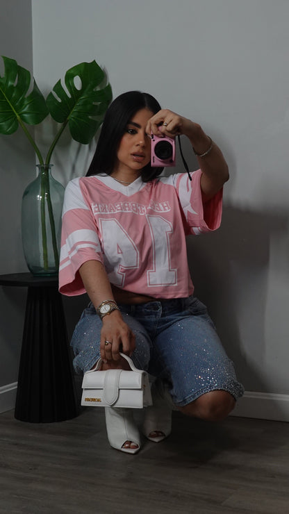 JERSEY CROP TOP PINK