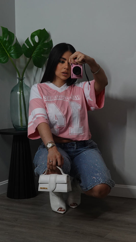 JERSEY CROP TOP PINK