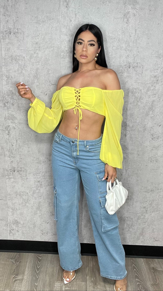 Sara Cargo Denim Pants