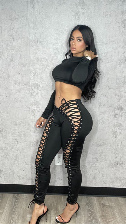 Sensation Long Sleeve Black Set