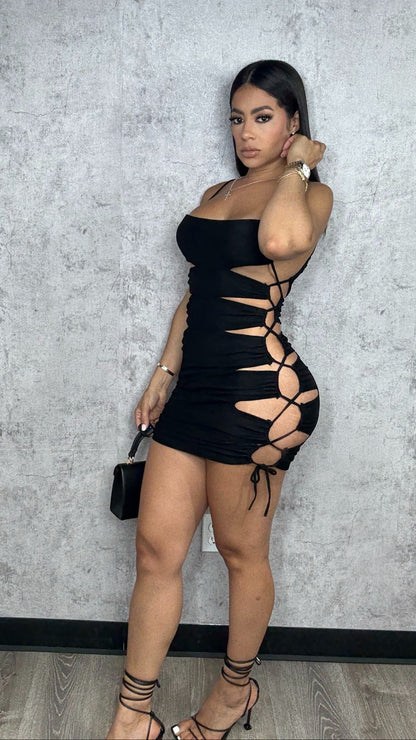 Cutouts Black Dress