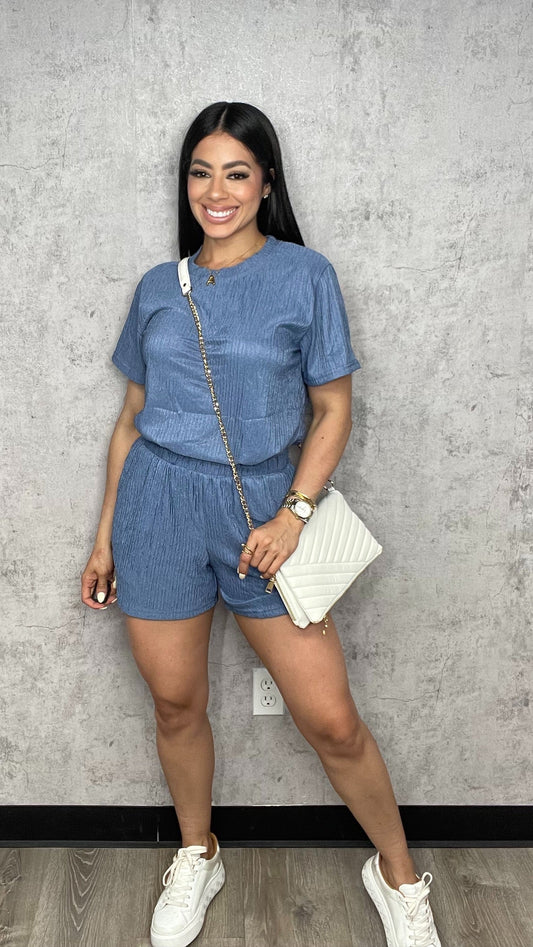 Basico Blue Short Set