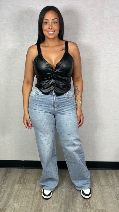 BLACK LEATHER VEST