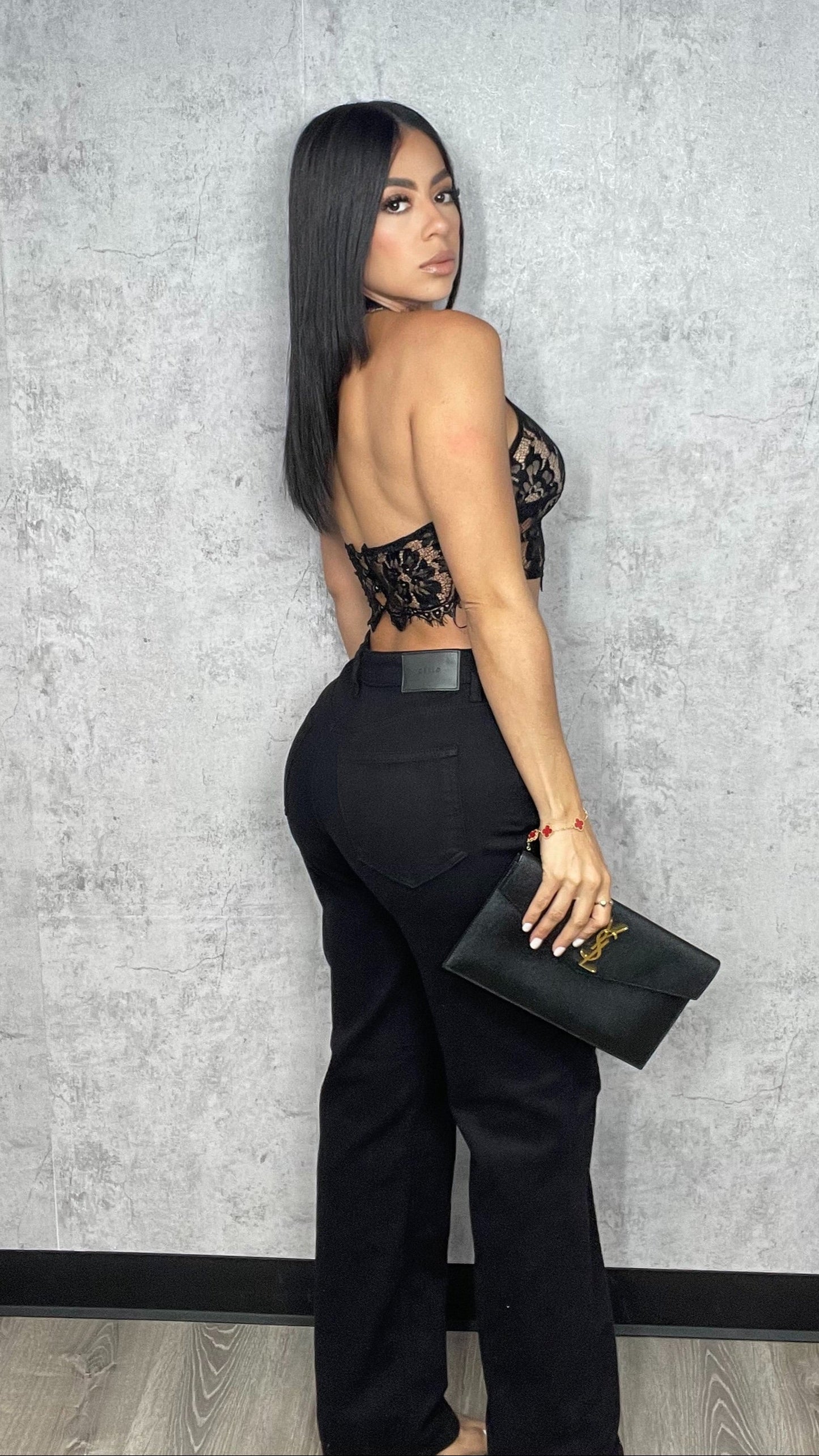 BLACK Asymmetrical Cello Jeans