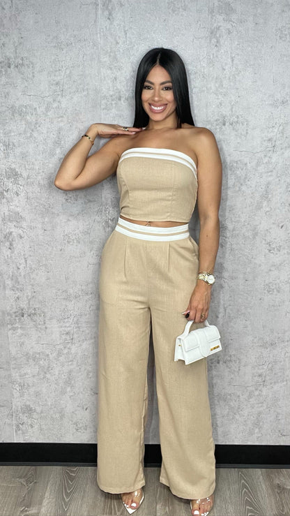 Linen 2pc Set Nude
