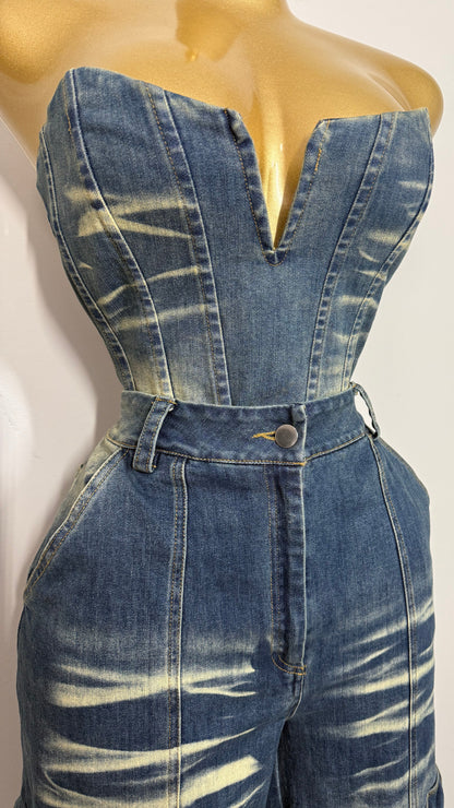 KARLA DENIM PANTS SET